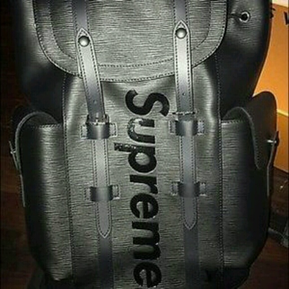 supreme louis vuitton black backpack